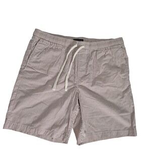 Banana Republic Shorts Mens L Red Stripe 8.5 Deck Elastic Drawstring Waist NEW